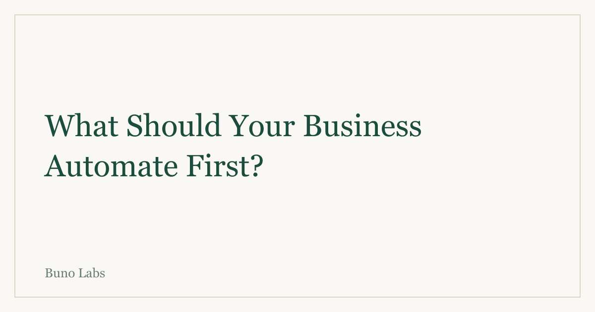 What Should Your Business Automate First? (Real Examples)