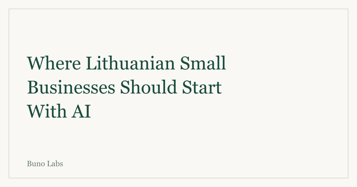 Where Lithuanian Small Businesses Should Actually Start With AI
