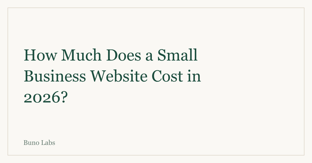 How Much Does a Small Business Website Cost in 2026? An Honest Breakdown
