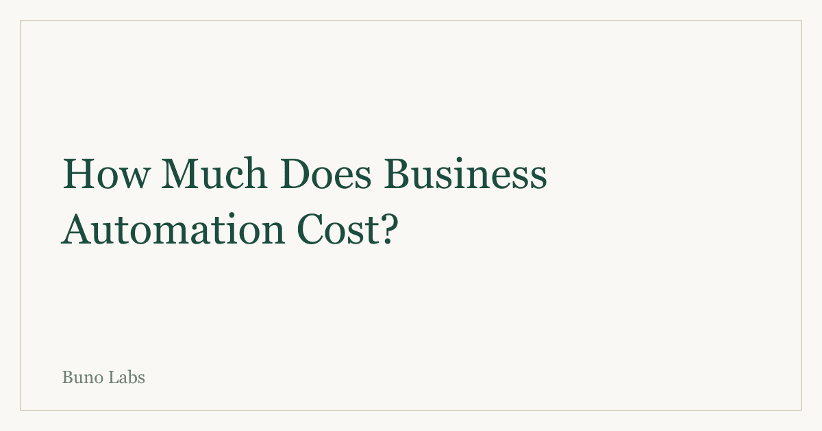 How Much Does Business Automation Cost for a Small Business?